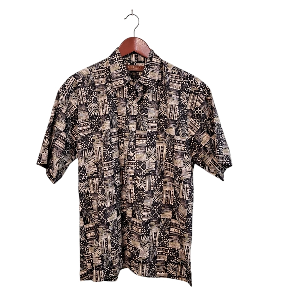Tori Richard Honolulu Mens Lawn Hawaiian Tropical Button Up Shirt Short Sleeve S